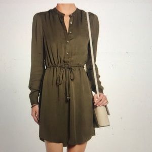 Michael Kors Olive green long sleeve shirt dress